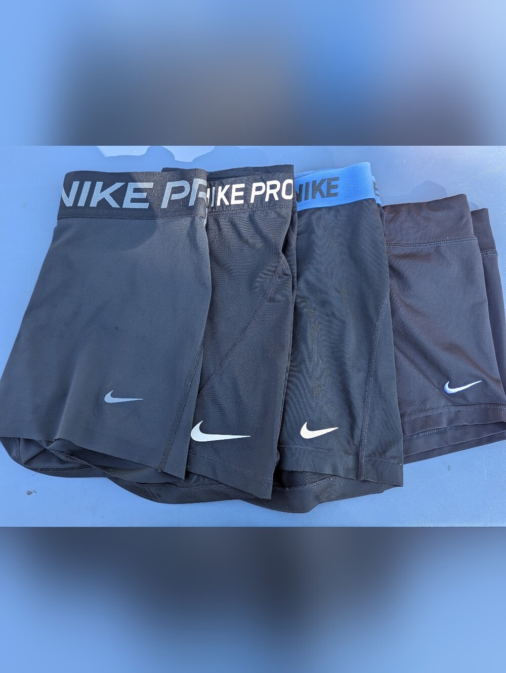 4 Pairs Women Nike Black Compression Shorts